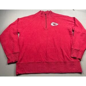 Kansas City Chiefs Mens XXL OTS Red Quarter Zip Pullover Sweatshirt Fleece NFL